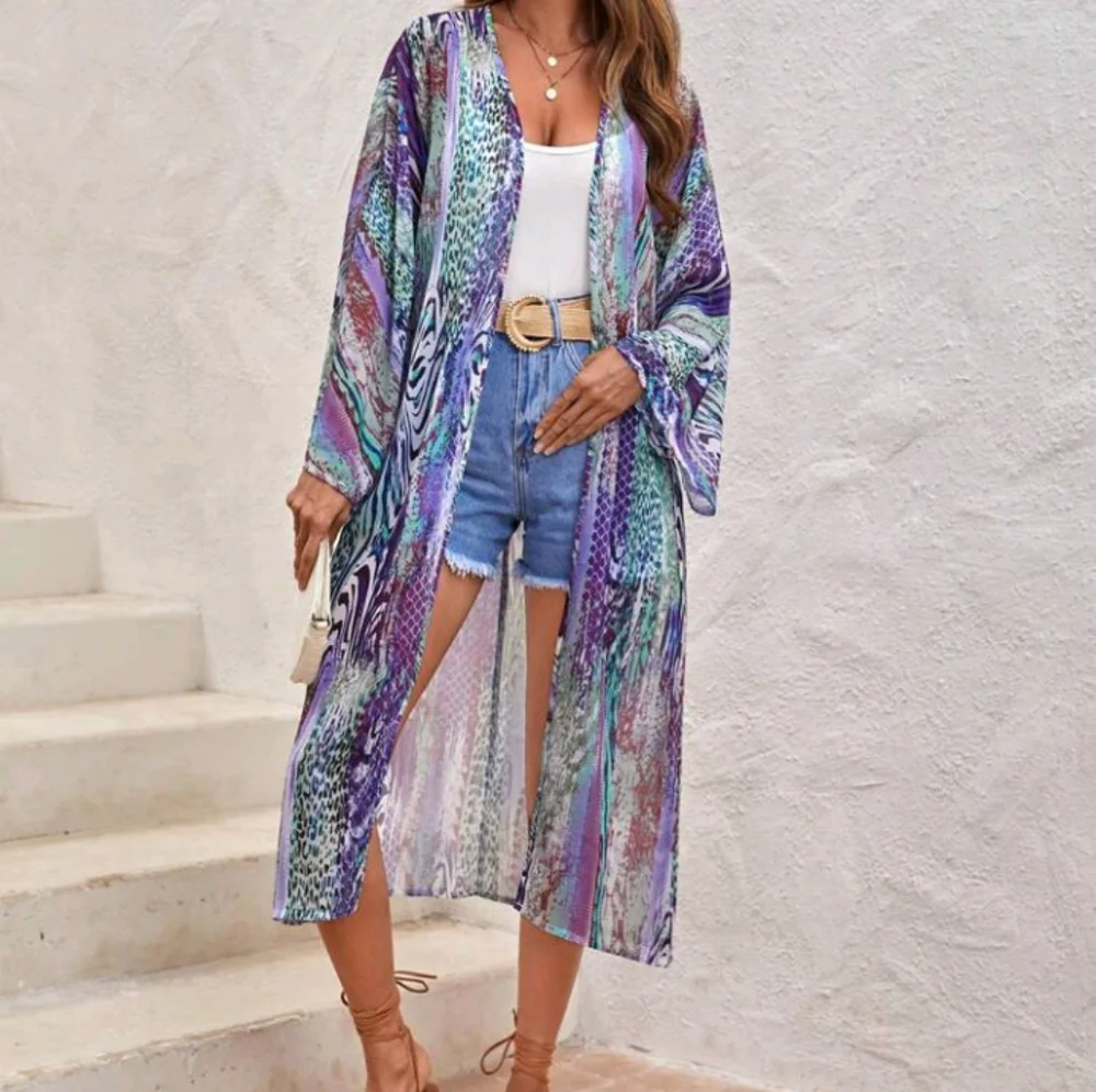 Snake print open kimono - Picture 2 of 2